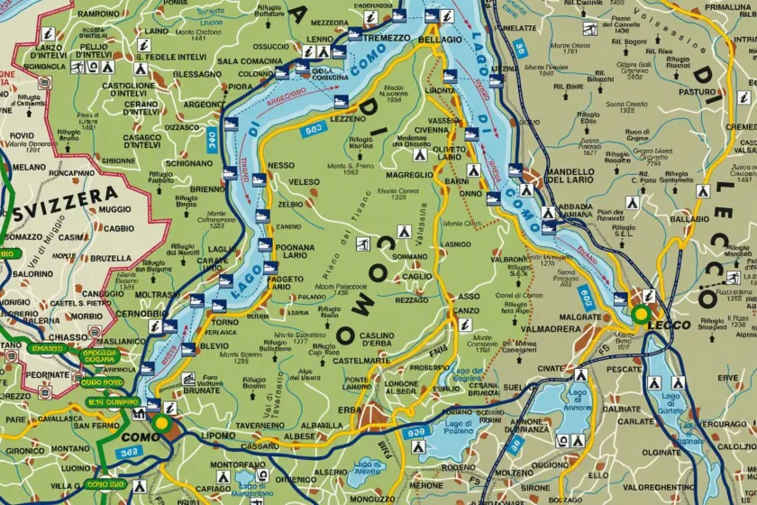 Escursioni nel Triangolo Lariano: le mete da non perdere 2 Mappa del triangolo lariano